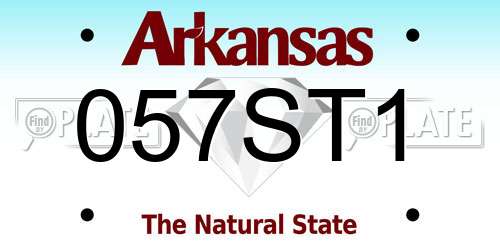 057ST1 Arkansas License Plate