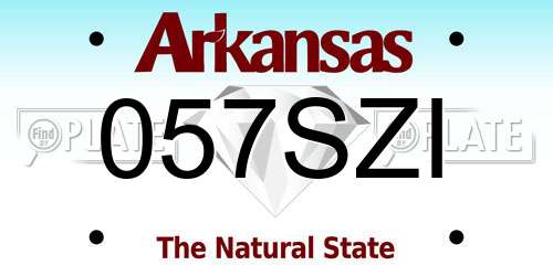 057SZI Arkansas License Plate