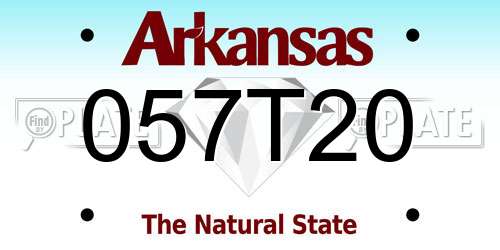 057T20 Arkansas License Plate