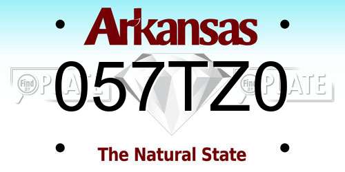 057TZ0 Arkansas License Plate