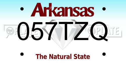 057TZQ Arkansas License Plate