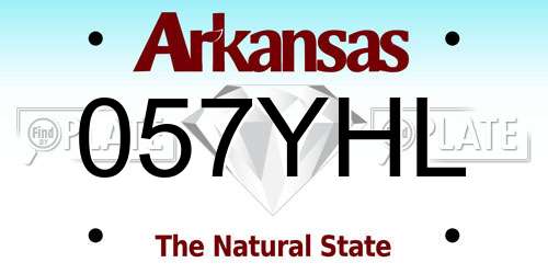 057YHL Arkansas License Plate