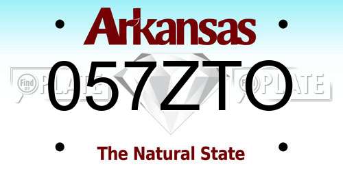 057ZTO Arkansas License Plate