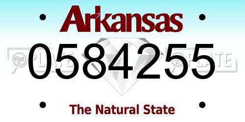 0584255 Arkansas License Plate