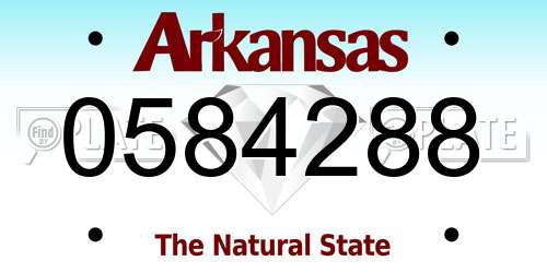 0584288 Arkansas License Plate