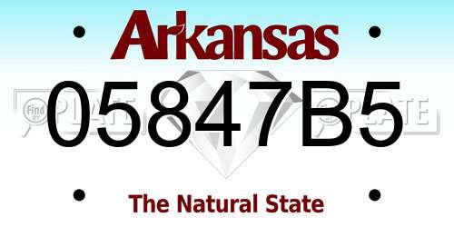 05847B5 Arkansas License Plate