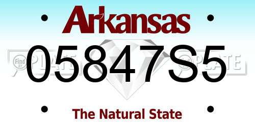 05847S5 Arkansas License Plate
