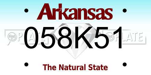 058K51 Arkansas License Plate