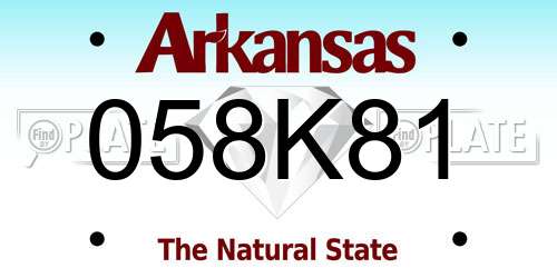058K81 Arkansas License Plate