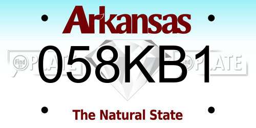 058KB1 Arkansas License Plate