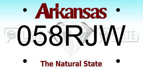 058RJW Arkansas License Plate