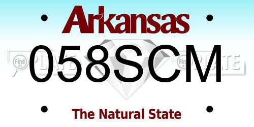 058SCM Arkansas License Plate