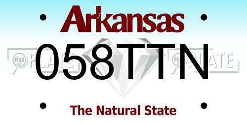 058TTN Arkansas License Plate