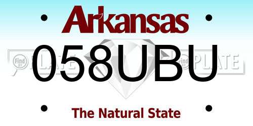 058UBU Arkansas License Plate