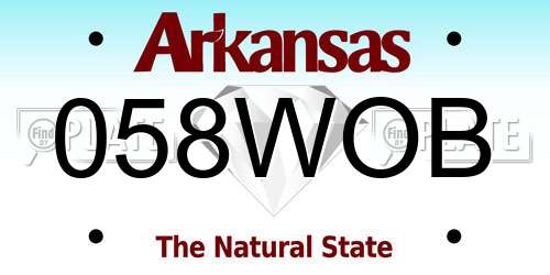 058WOB Arkansas License Plate