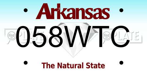 058WTC Arkansas License Plate