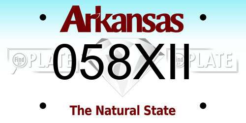 058XII Arkansas License Plate