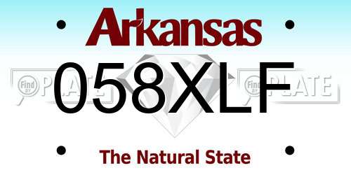 058XLF Arkansas License Plate