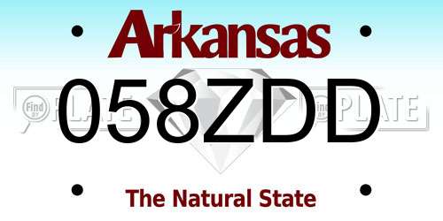 058ZDD Arkansas License Plate