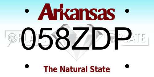 058ZDP Arkansas License Plate