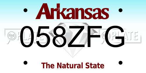 058ZFG Arkansas License Plate