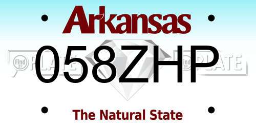 058ZHP Arkansas License Plate