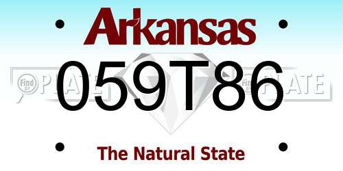 059T86 Arkansas License Plate