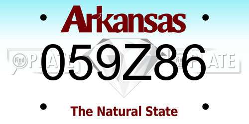 059Z86 Arkansas License Plate