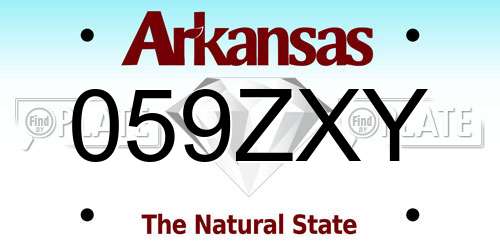 059ZXY Arkansas License Plate