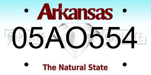 05AO554 Arkansas License Plate