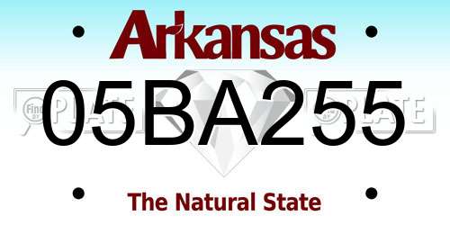 05BA255 Arkansas License Plate