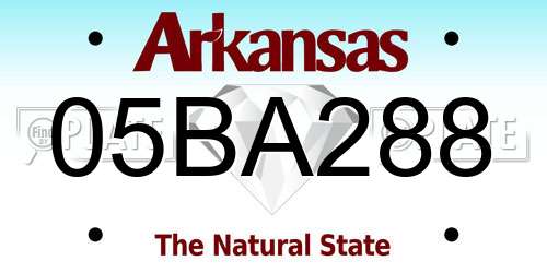 05BA288 Arkansas License Plate