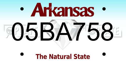 05BA758 Arkansas License Plate