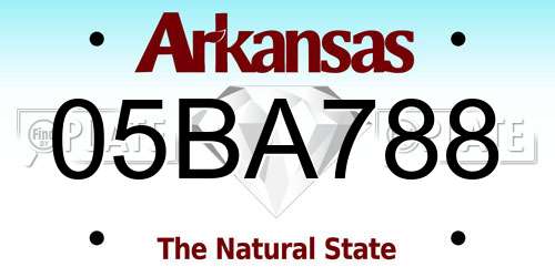 05BA788 Arkansas License Plate