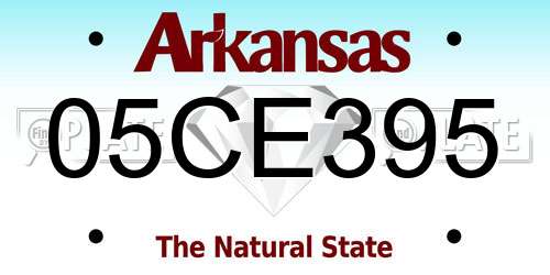 05CE395 Arkansas License Plate