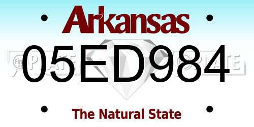 05ED984 Arkansas License Plate