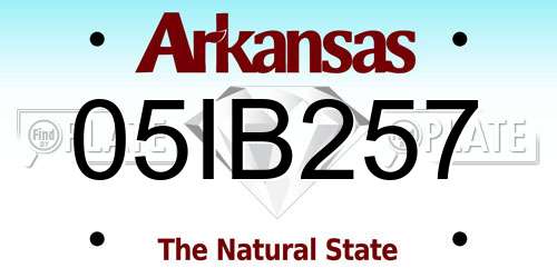 05IB257 Arkansas License Plate