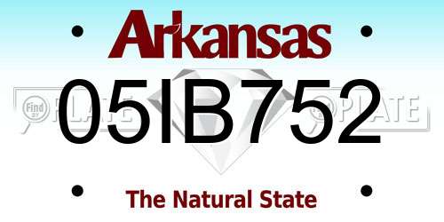 05IB752 Arkansas License Plate