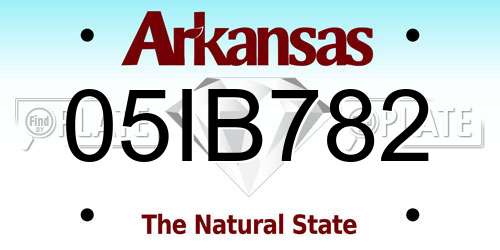 05IB782 Arkansas License Plate
