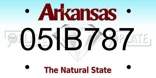 05IB787 Arkansas License Plate