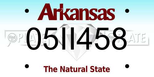 05II458 Arkansas License Plate