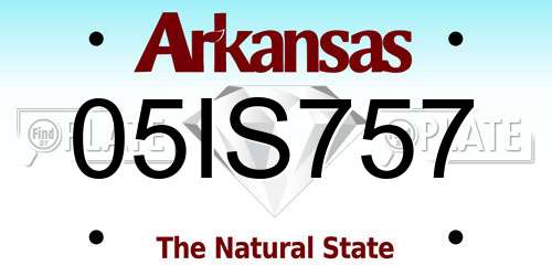 05IS757 Arkansas License Plate