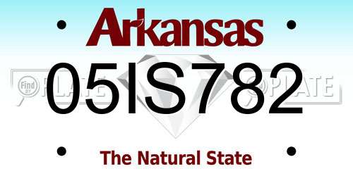 05IS782 Arkansas License Plate