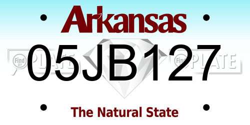 05JB127 Arkansas License Plate