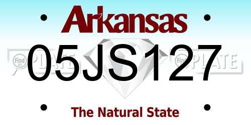 05JS127 Arkansas License Plate