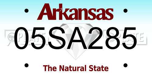 05SA285 Arkansas License Plate