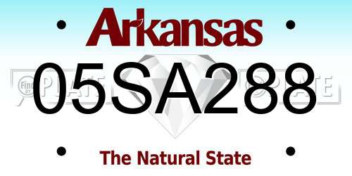 05SA288 Arkansas License Plate