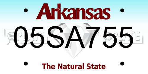 05SA755 Arkansas License Plate