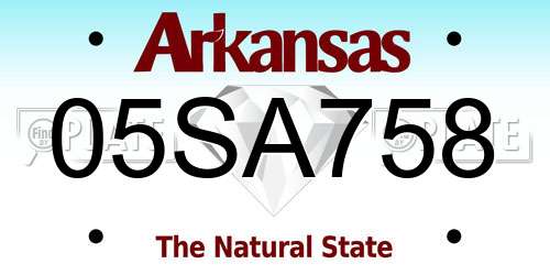 05SA758 Arkansas License Plate