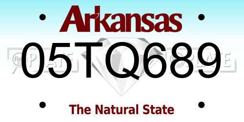 05TQ689 Arkansas License Plate